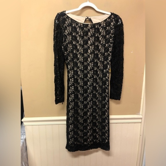 Alice Olivia Dandi Black Open Back Long Sleeve Cocktail Dress Size 8 NWT - Picture 1 of 7